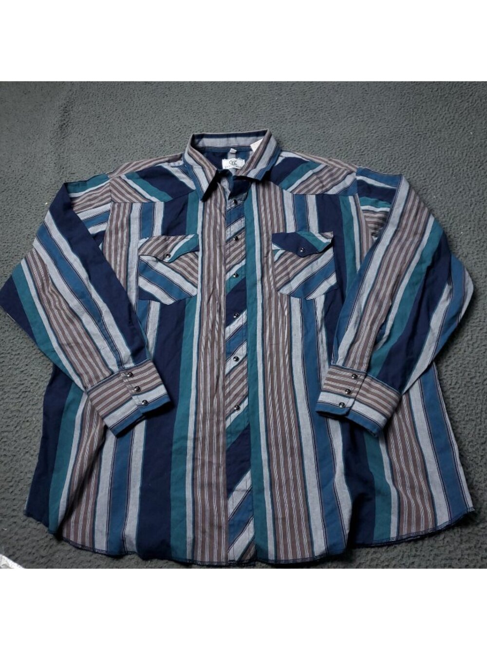 VINTAGE Corral West Pearl Snap Shirt Mens 2XL Button Ranchwear Western Cowboy